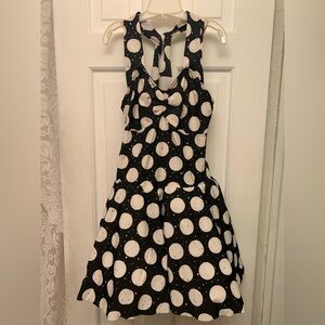 Black and White Polka Dot dance costume with sparkles. By Weissman Large adult